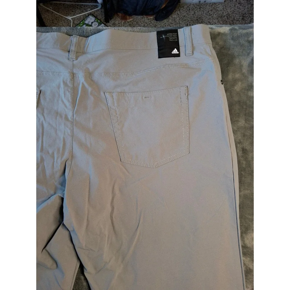 Adidas Primegreen Mens Golf Pants Grey 40x32 Five Pocket Performance Trousers
